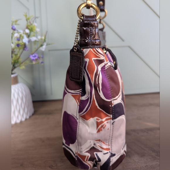 Coach Ashley Hand Drawn ScarfPrint Hippie Shoulder Bag - Picture 6 of 13